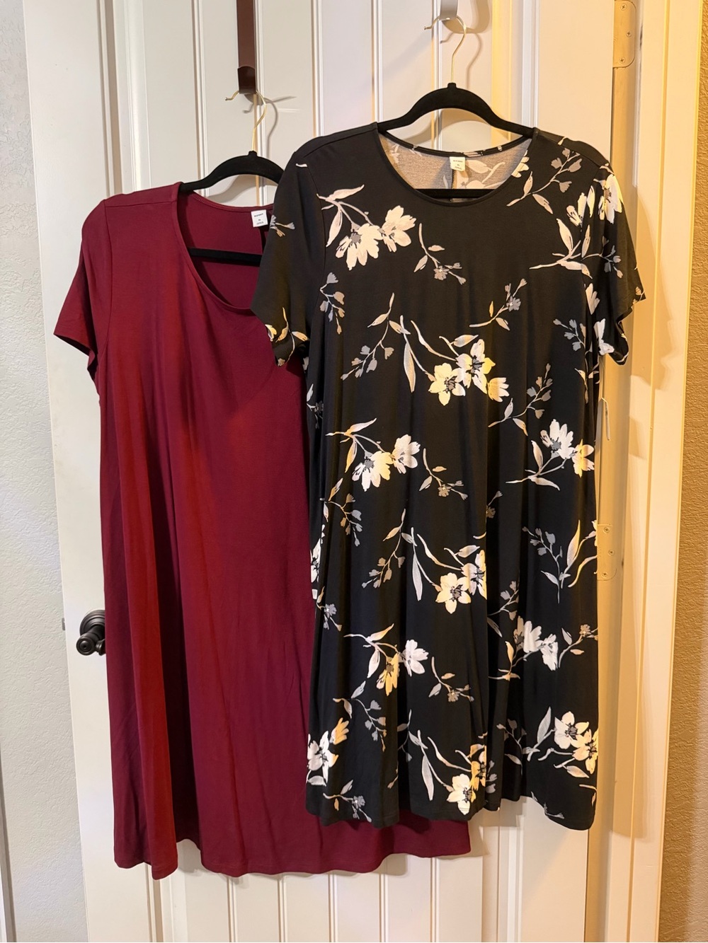 Old Navy Black Dress with White Floral Print